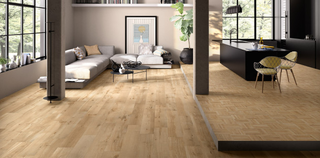 Ambiance carrelage imitation parquet bois