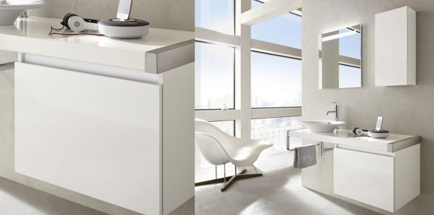 Salle de bains dans les tons blancs