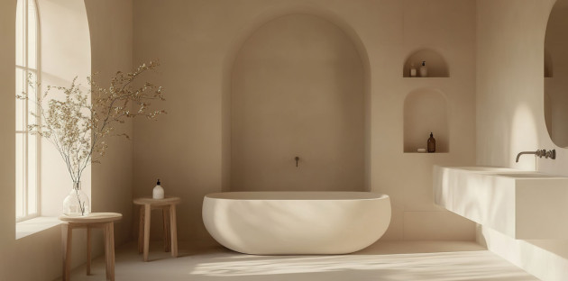 Salle de bains à la décoration zen