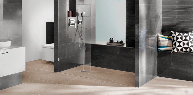 Douche sans sans seuil moderne