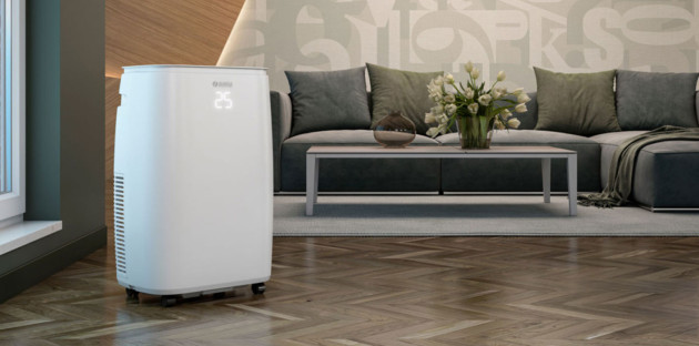 Climatiseur mobile dans un salon