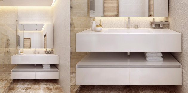 Petite salle de bains moderne luxueuse