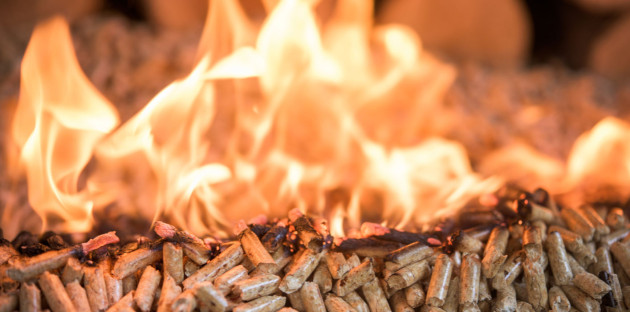 granulés de bois qui brulent