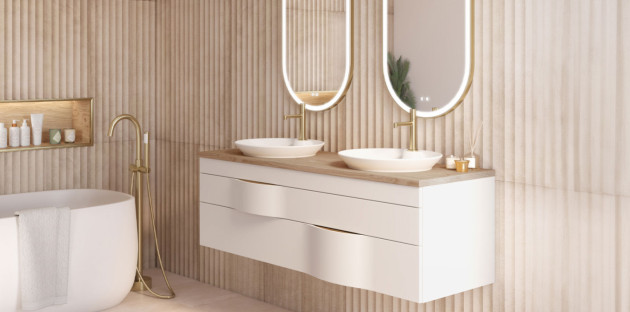 Meuble de salle de bains dans une salle de bains