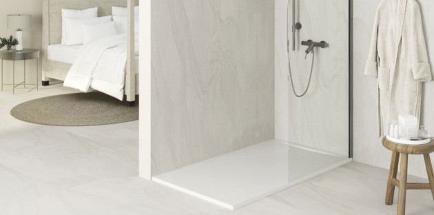 Douche avec receveur extra plat