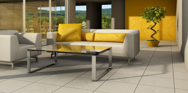 Salon extérieur avec carrelage
