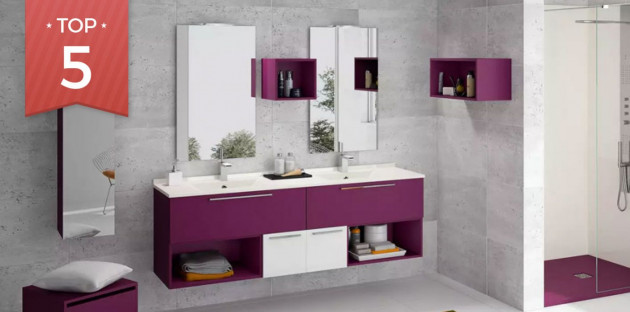 Meuble de salle de bains My Akido violet par Ambiance Bain