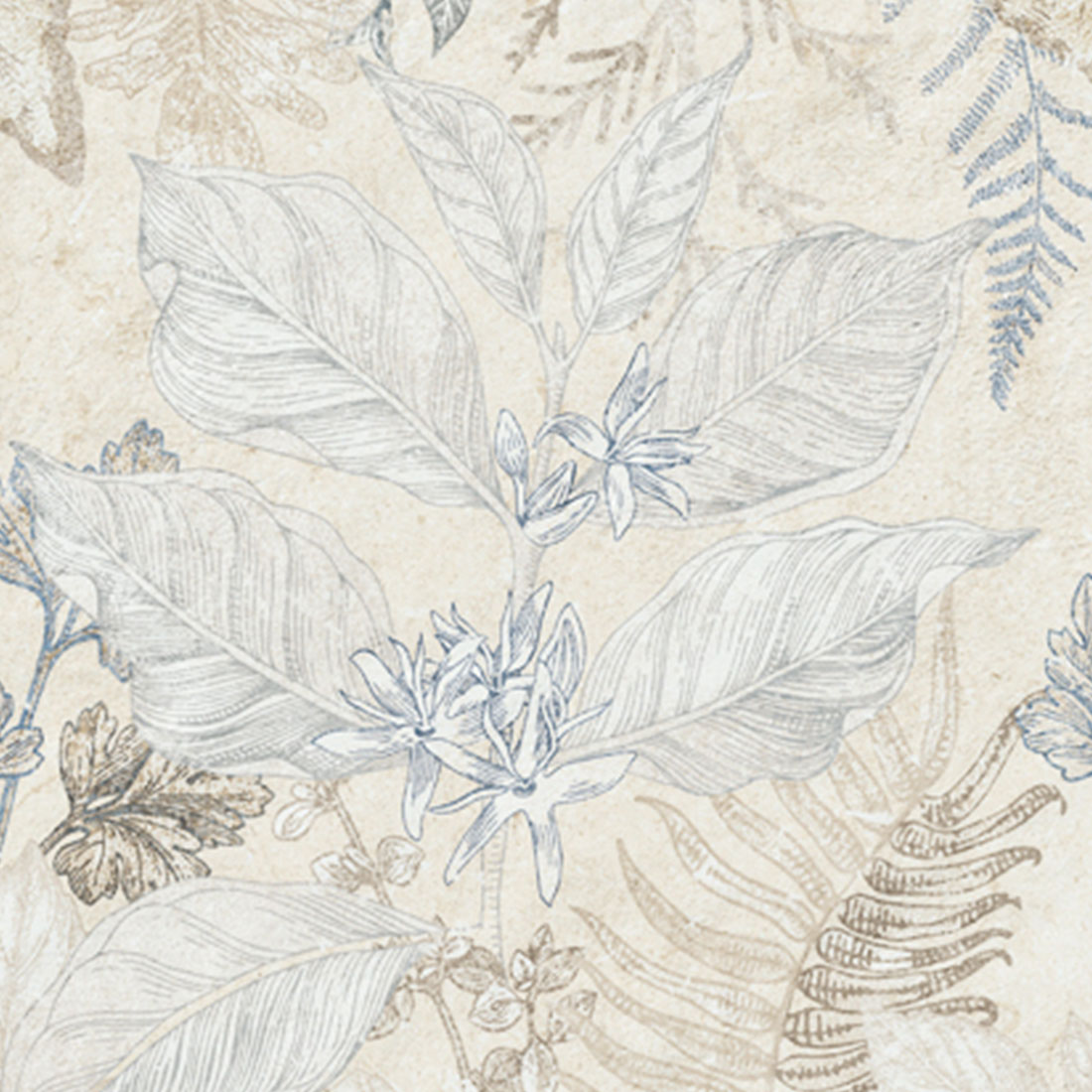 faïence murale décor floral