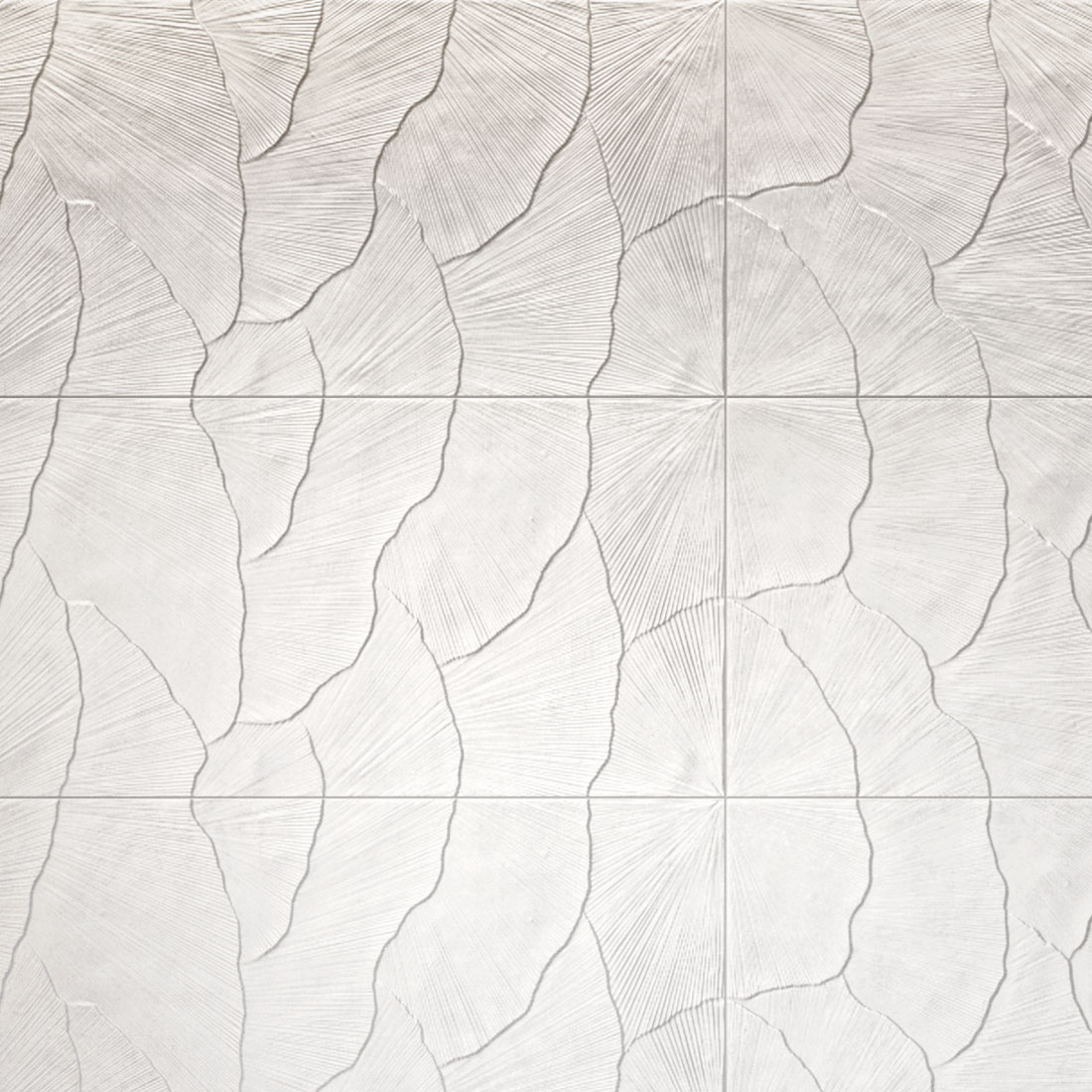 faïence murale relief feuille