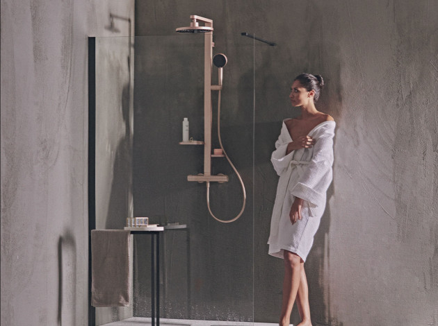 COLONNE DE DOUCHE CERATHERM ALU+ D'IDEAL STANDARD finition rose brossé