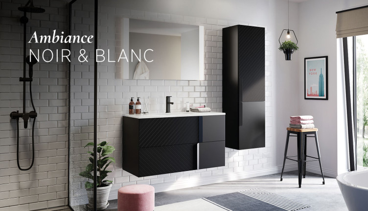 meuble salle de bains noir et blanc pour une ambiance moderne
