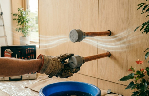 Bouchonnage des arrivées de chauffage après retrait d’un radiateur en fonte