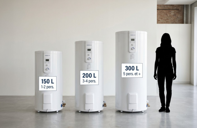 Comparatif des capacités de chauffe-eau thermodynamiques selon le foyer