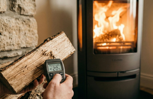 Contrôle du taux d’humidité d’une bûche avant utilisation dans un poêle à bois