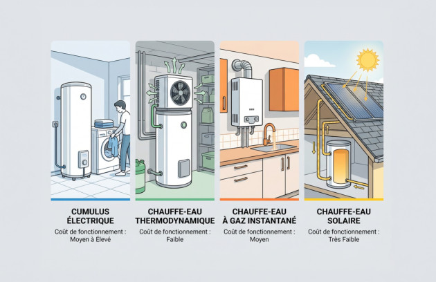 Comparatif des différents systèmes de production d’eau chaude sanitaire