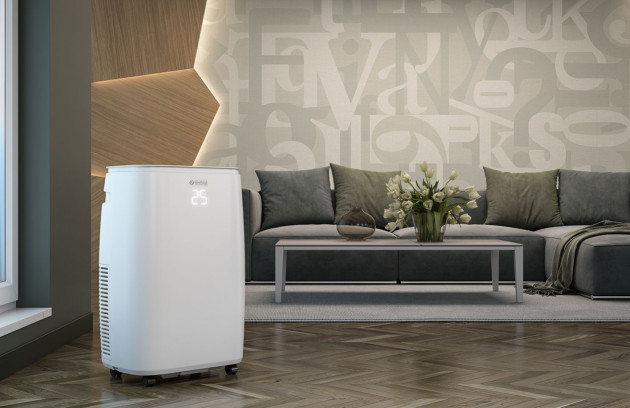 Climatiseur sans groupe extérieur installé dans un salon