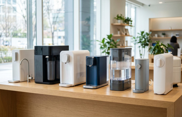 Comparatif de différents purificateurs d'eau domestiques.
