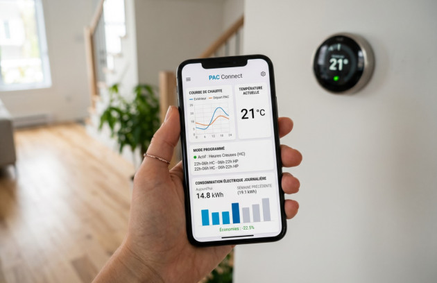 Pilotage d’une pompe à chaleur connectée depuis une application mobile