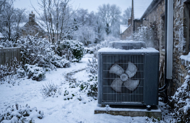 Pompe à chaleur extérieure en hiver