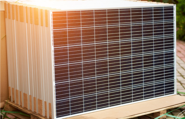 Stock de panneaux solaires photovoltaïques