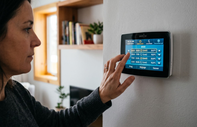 Programmation de la température de chauffage sur un thermostat connecté