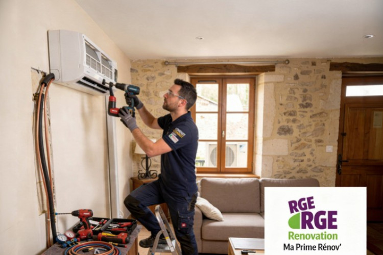 Installation d’une climatisation réversible par un artisan RGE