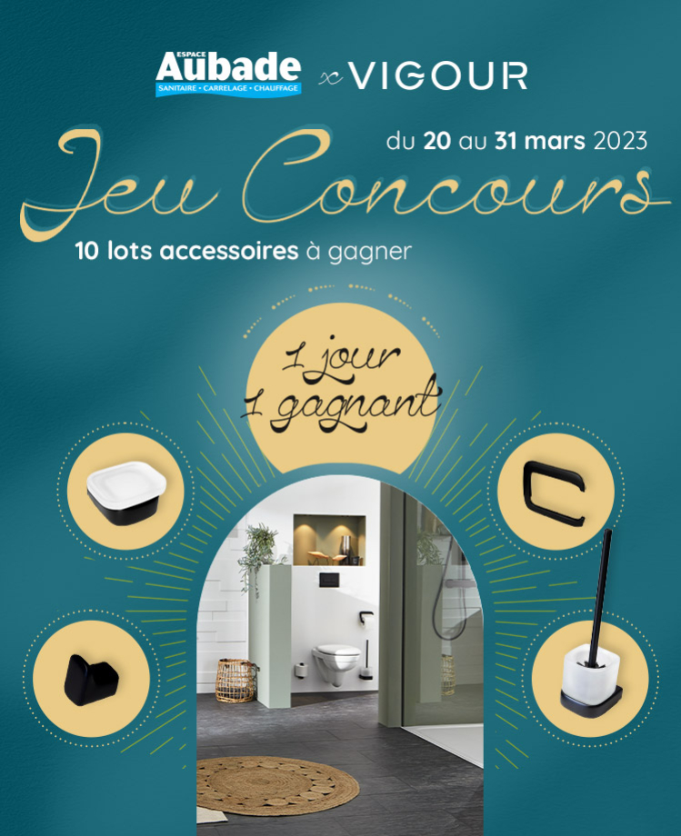 Jeu Concours Espace Aubade x Vigour pack accessoires WC