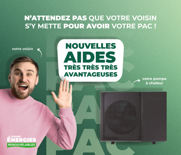 unité de pompe à chaleur avec un message