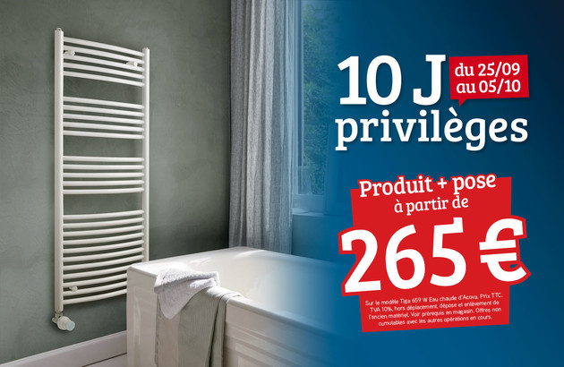 visuel commercial mettant en avant un sèche-serviettes