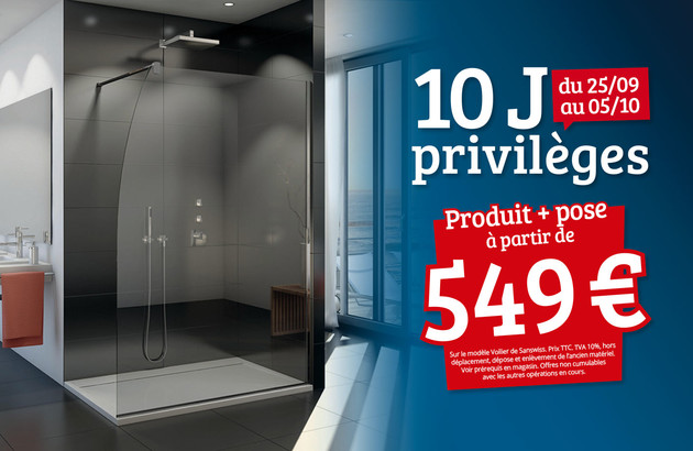 visuel commercial mettant en avant une paroi de douche