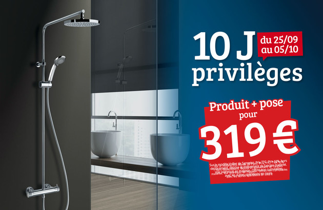 visuel commercial mettant en avant une colonne de douche