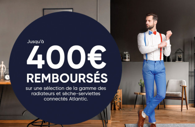 Un homme faisant la promotion des jours French'ment par Atlantic