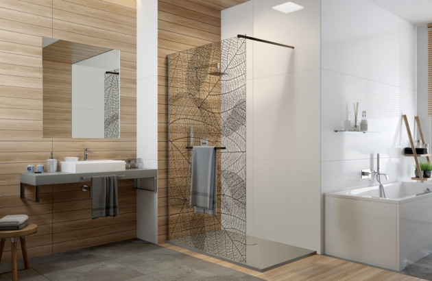 Salle de bains moderne avec une magnifique cabine de douche