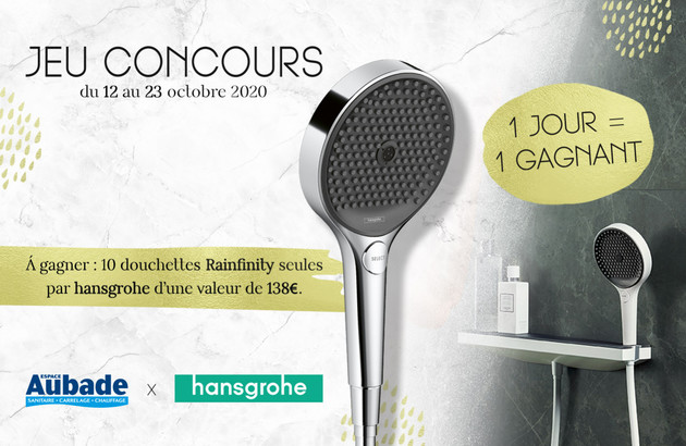 Jeu Concours : 10 douchettes Rainfinity hansgrohe à gagner