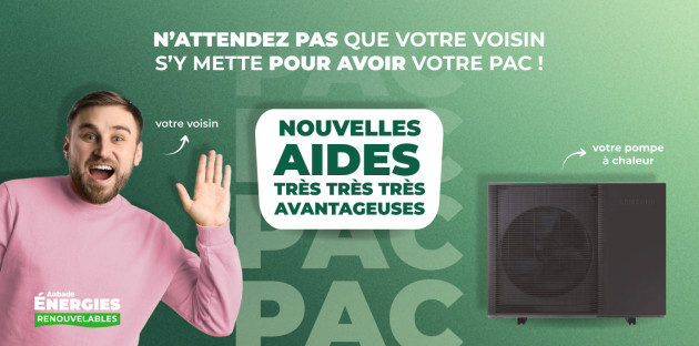 unité de pompe à chaleur avec un message