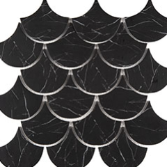 Mosaique Ecaille verre recyclé par Bati Orient en coloris noir