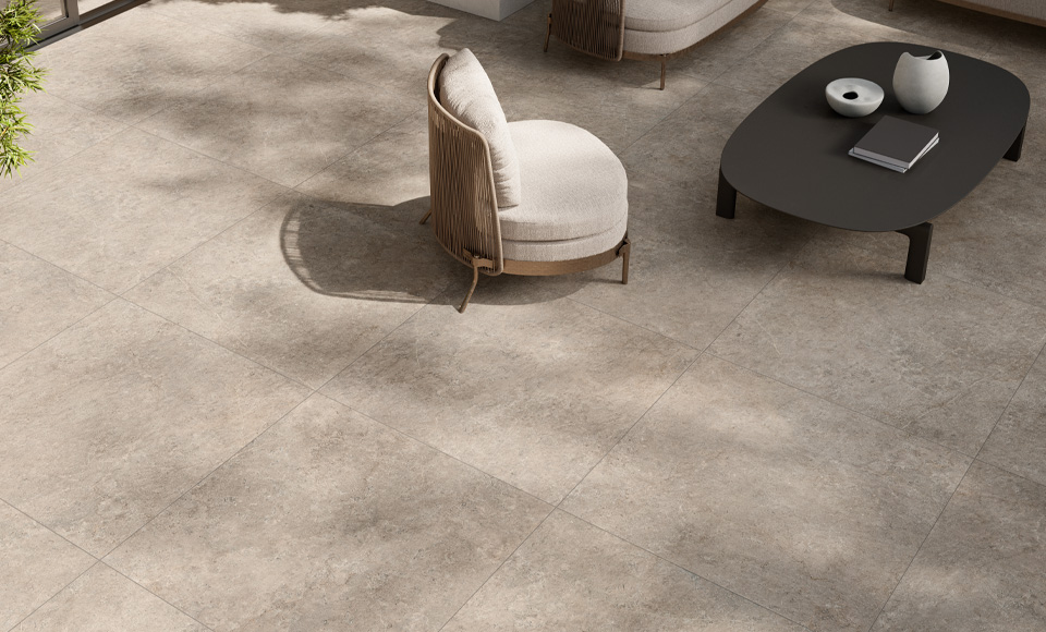 Carrelage Annapurna par Sélection Audabe format 60 x 60 cm en coloris Taupe