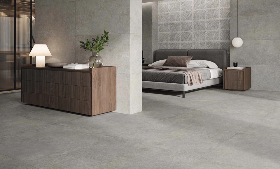 Carrelage Bellême par Sélection Audabe format 100 x 100 cm en coloris Grey