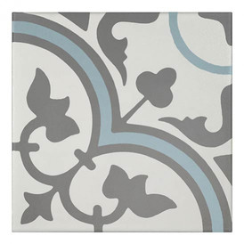 Décor Bati-Orient Inspiration Ciment Blanc Cassé, Gris Foncé, Bleu