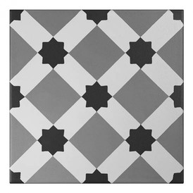 Décor Bati-Orient Inspiration Ciment Blanc, Gris Foncé, Anthracite