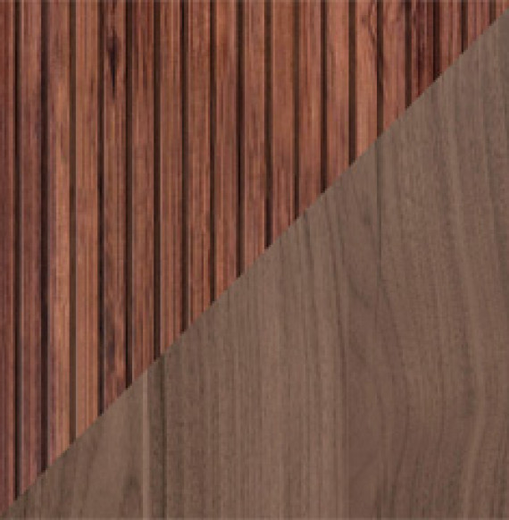 Façade Noyer américain strié Corps Noyer brun