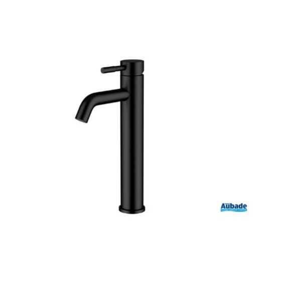 robinetterie lavabo aubade creation inox line rehausse noir mat anodise