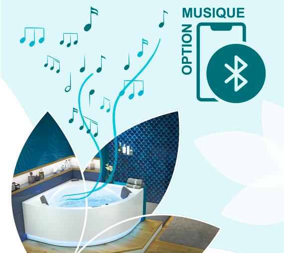 Musique via connexion bluetooth en option