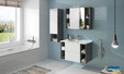 Meuble de salle de bains Open coloris graphit et façade blanc brillant par Ambiance Bain 2