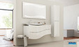 meuble salle de bains maestro decotec, finition laque blanc brillant / blanc brillant