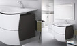 meuble salle de bains maestro decotec, finition laque blanc brillant / blanc brillant