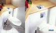 Solution contrainte de place. 2 possibilités : commande sur le dessus ou commande frontale universelle Rapid SL WC de Grohe