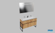 Meuble de salle de bains Groove de Burgbad, largeur 120 cm, coloris chêne naturel