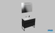 Meuble de salle de bains Groove de Burgbad, largeur 90 cm, coloris graphite mat