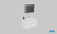 Meuble de salle de bains Passion de Burgbad, largeur 103 cm, coloris blanc mat